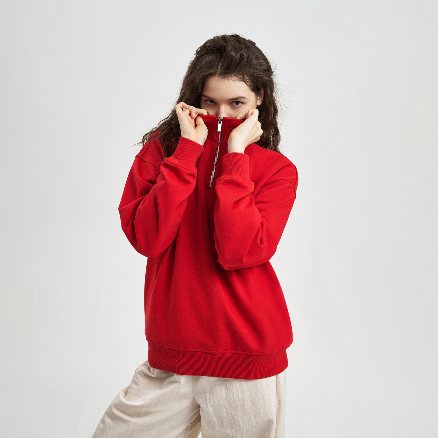 Толстовка на молнии унисекс Флоу (Flow), красная, размер 3XL/4XL-2
