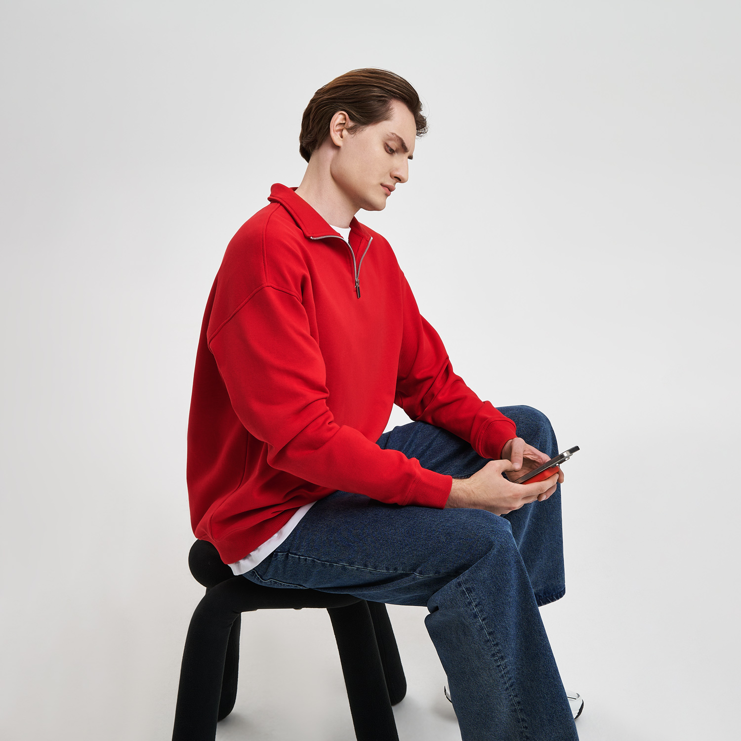 Толстовка на молнии унисекс Флоу (Flow), красная, размер 3XL/4XL-12