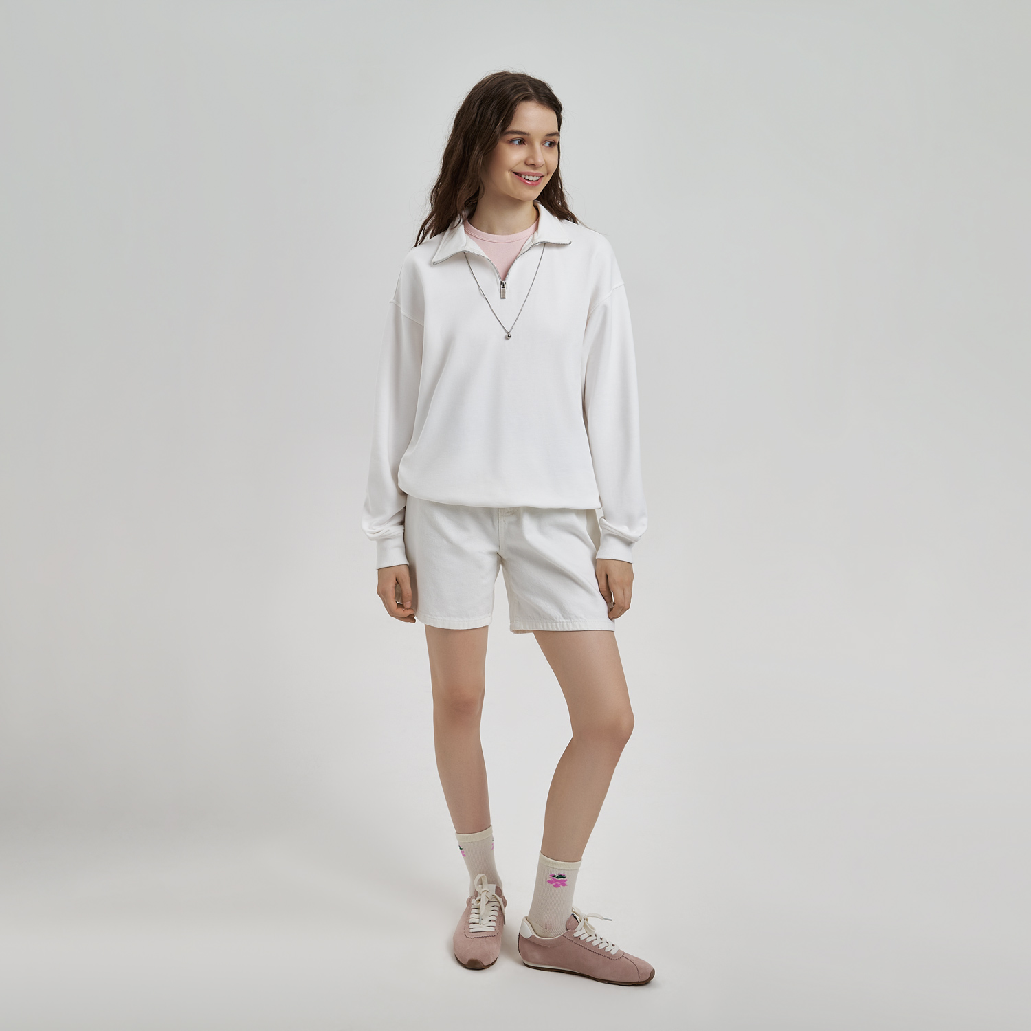 Толстовка на молнии унисекс Флоу (Flow), белая, размер 3XL/4XL-3