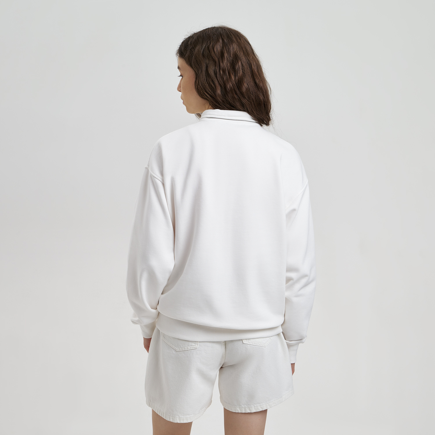 Толстовка на молнии унисекс Флоу (Flow), белая, размер 3XL/4XL-5