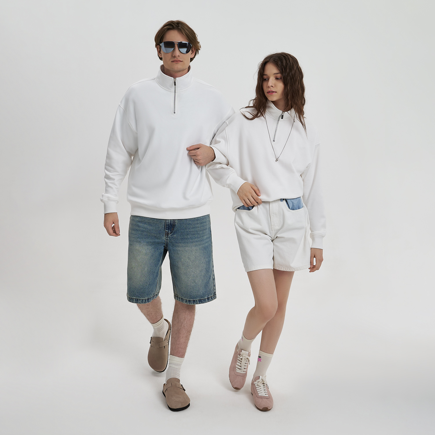 Толстовка на молнии унисекс Флоу (Flow), белая, размер 3XL/4XL-12