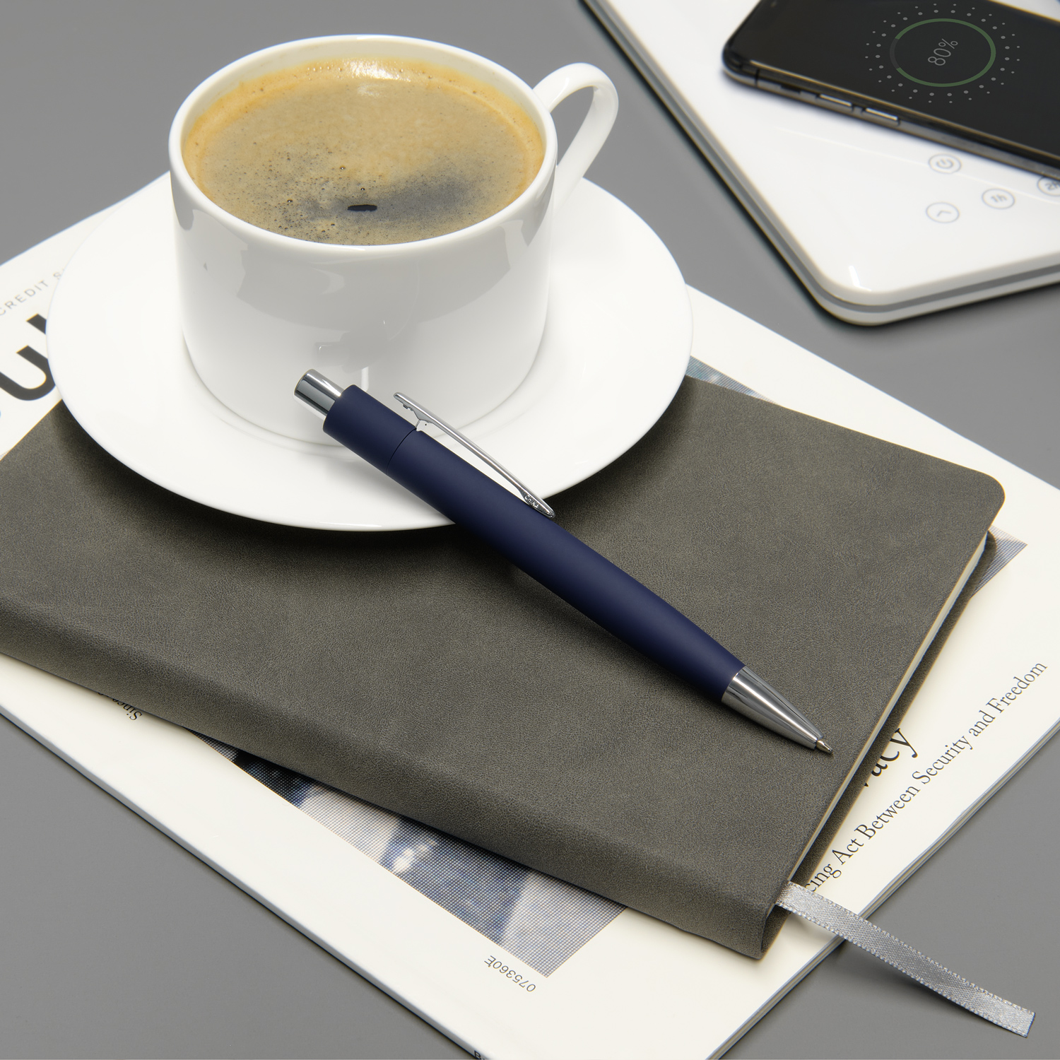 Шариковая ручка Смарт (Smart) с чипом передачи информации NFC, синяя-6