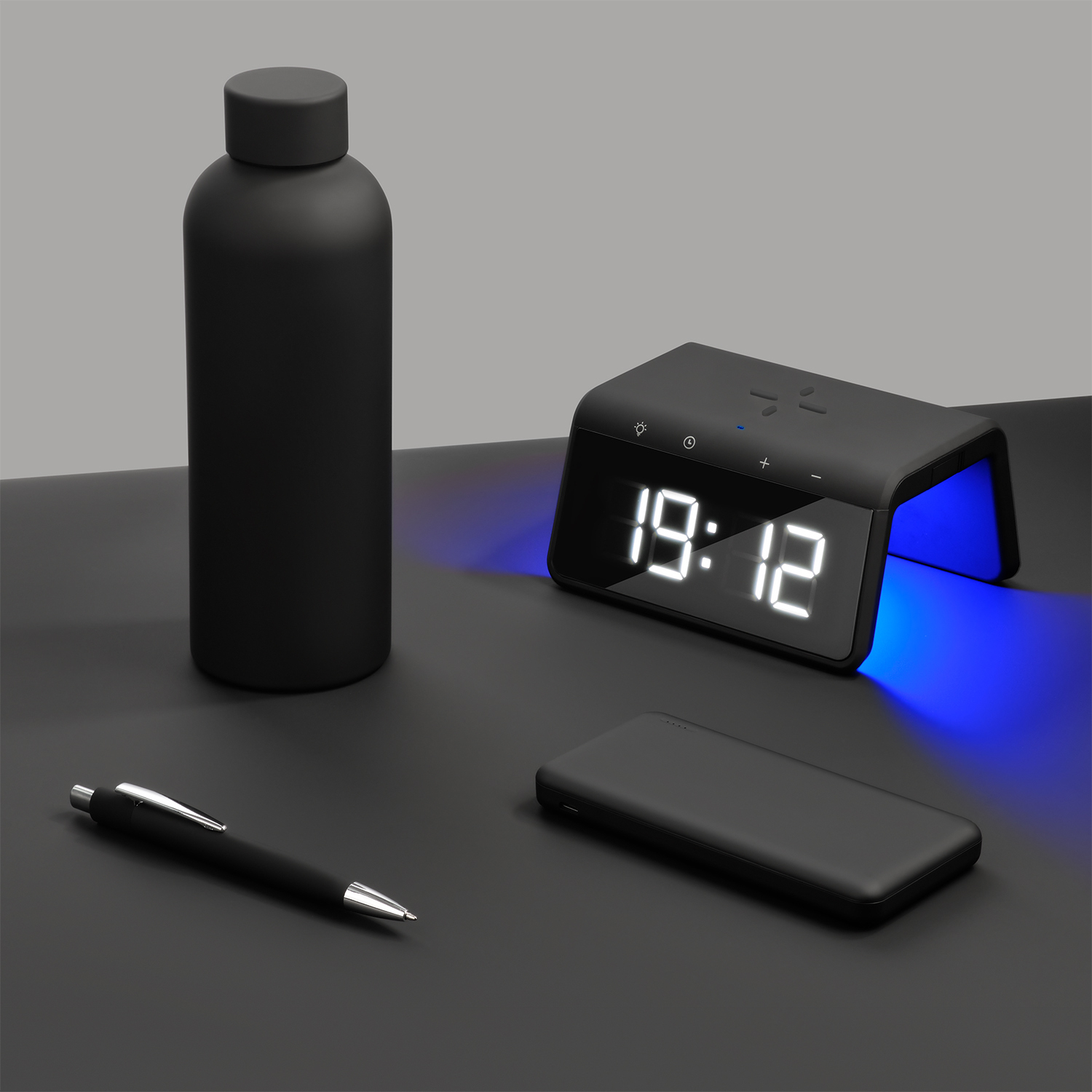 Внешний аккумулятор с подсветкой Люче (Luce) 10000 mAh, черный-6