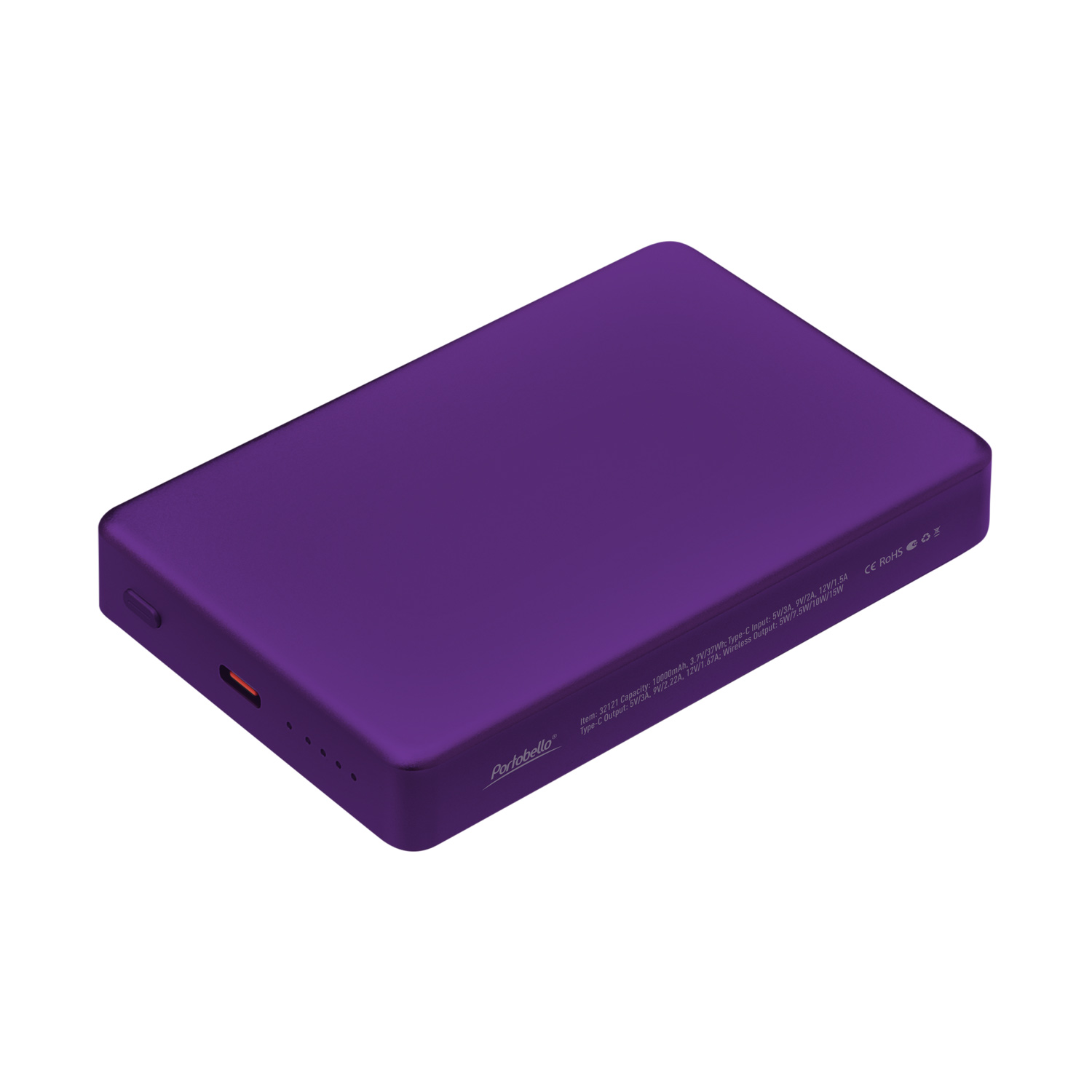 Внешний аккумулятор Атлантис Плюс PD (Atlantis PD Plus) 10000mAh с функцией беспроводной зарядки 15W, фиолетовый-1