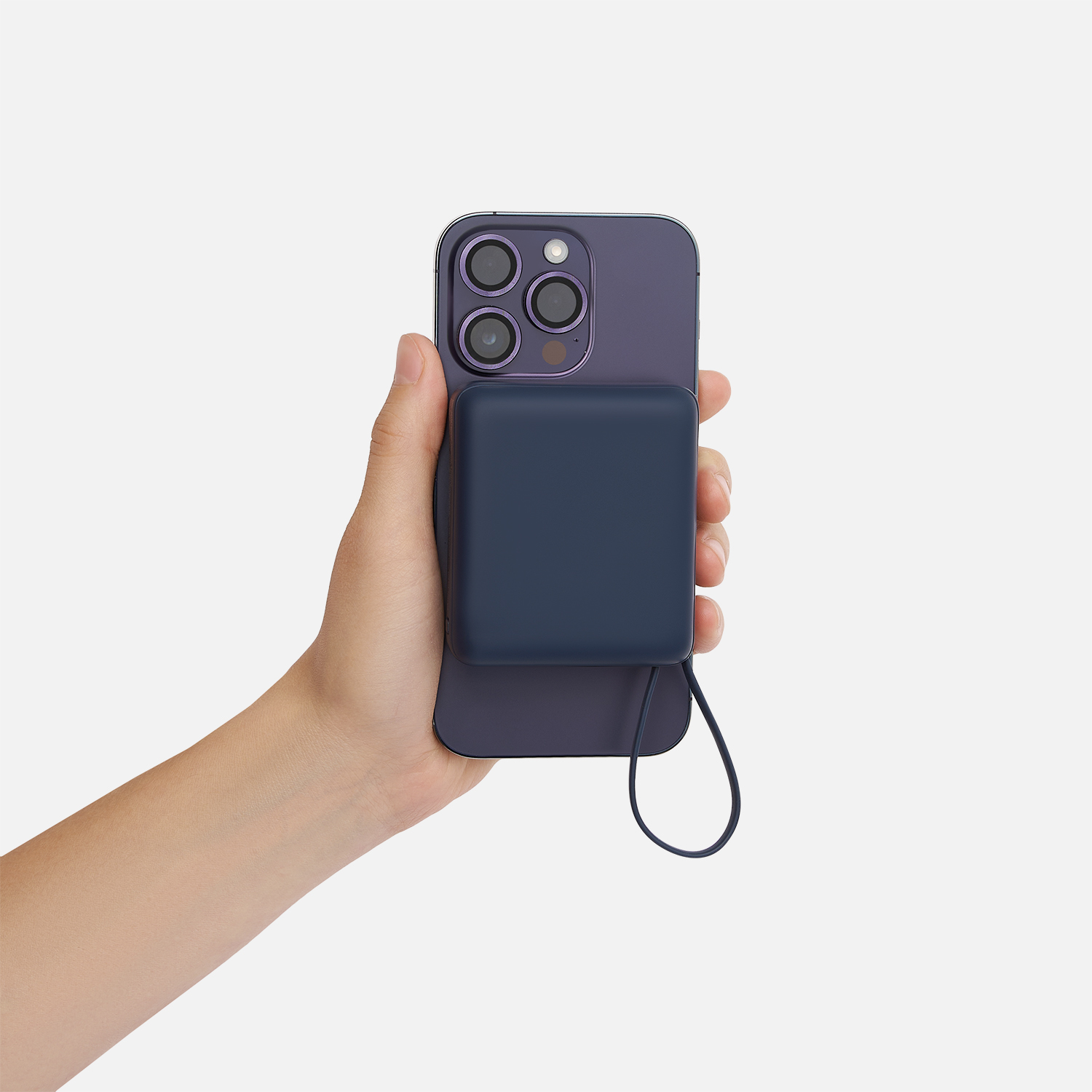 Внешний аккумулятор с подсветкой Риттер PD (Ritter PD) 10000mAh с функцией беспроводной зарядки 15W, синий-18