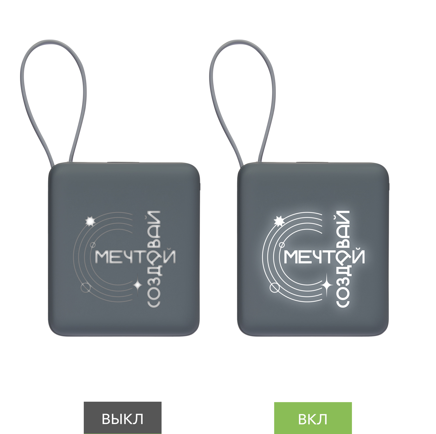 Внешний аккумулятор с подсветкой Риттер PD (Ritter PD) 10000mAh с функцией беспроводной зарядки 15W, серый-11