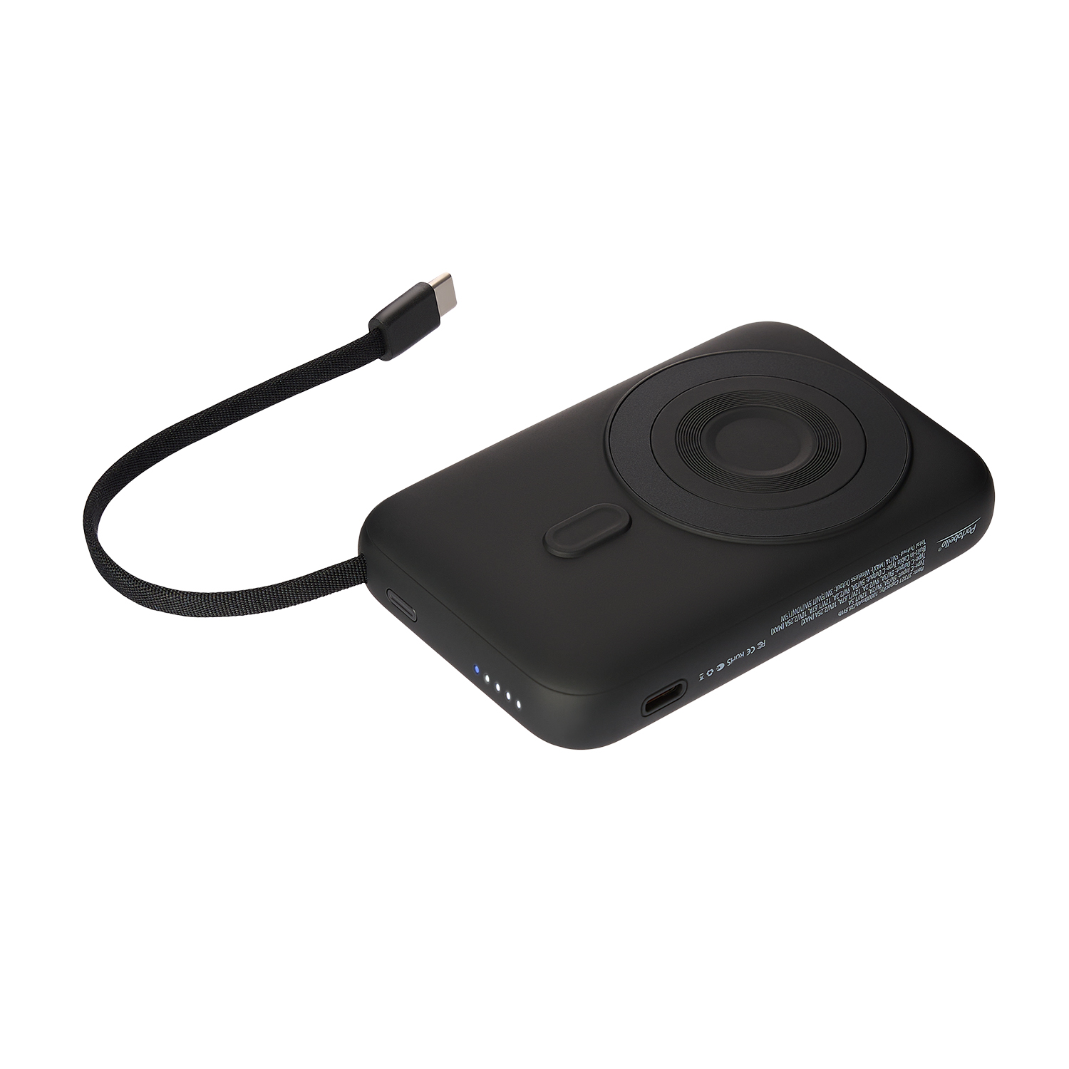 Внешний аккумулятор Комбо (Combo) 4-в-1 10000mAh с функцией беспроводной зарядки 15W, черный-1