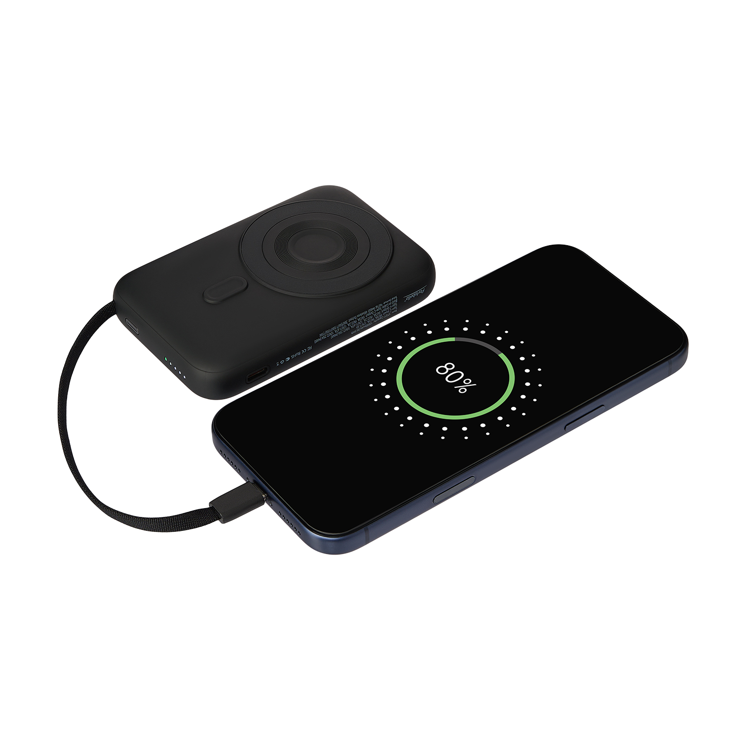 Внешний аккумулятор Комбо (Combo) 4-в-1 10000mAh с функцией беспроводной зарядки 15W, черный-9