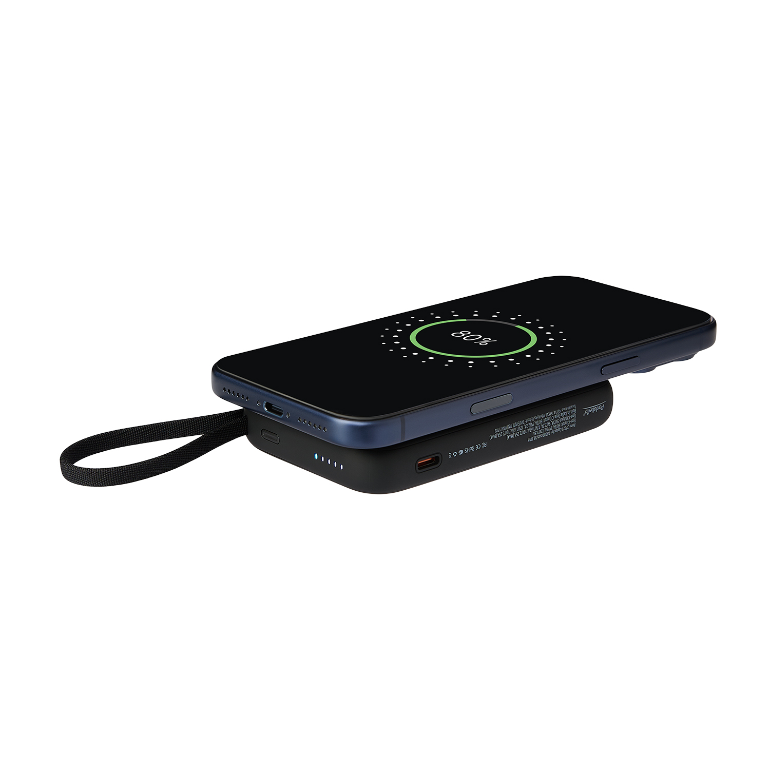 Внешний аккумулятор Комбо (Combo) 4-в-1 10000mAh с функцией беспроводной зарядки 15W, черный-10