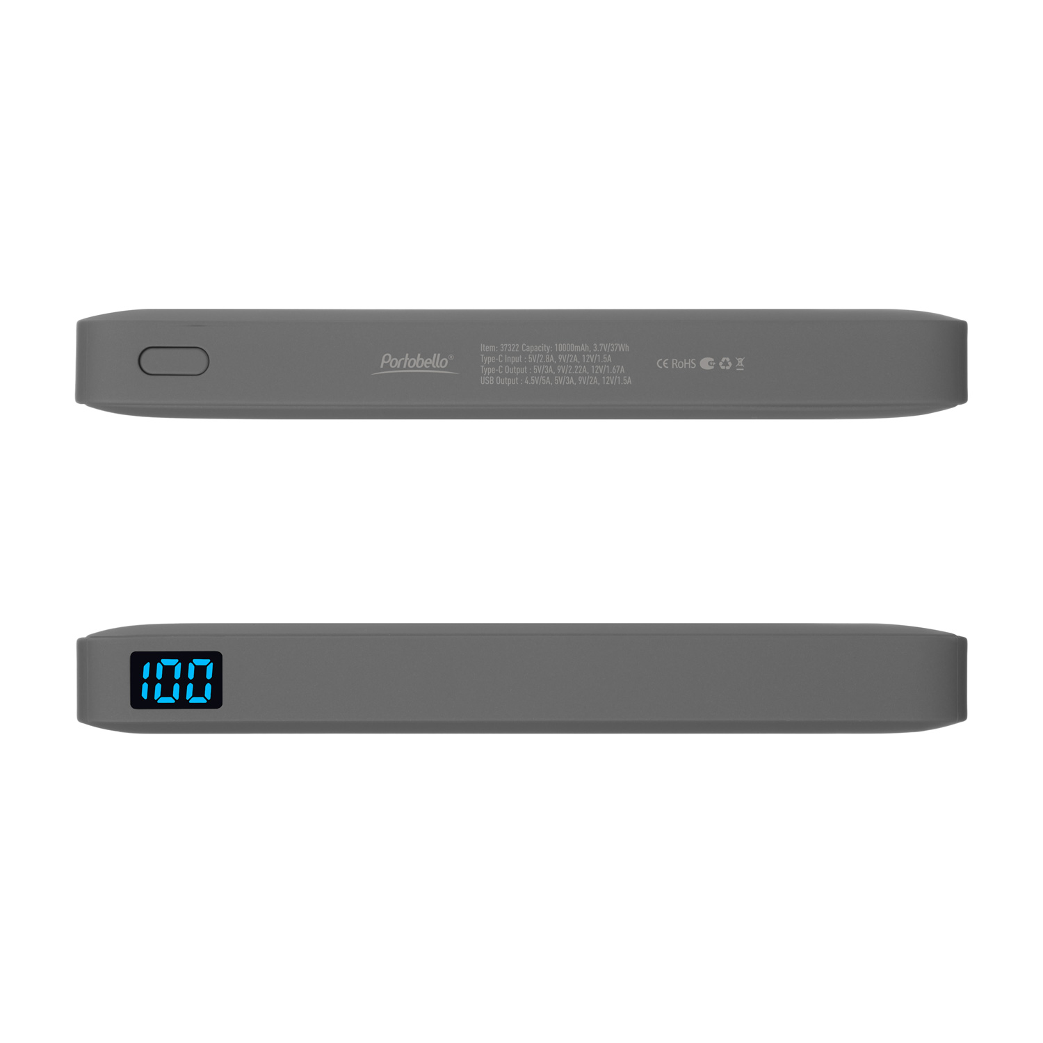 Внешний аккумулятор с подсветкой Анкор Плюс PD (Ancor PD Plus) 10000 mAh, серый-4