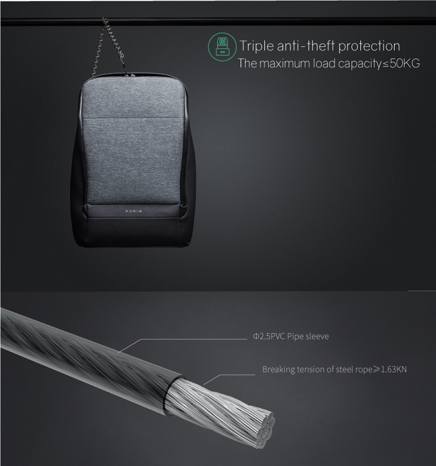 Рюкзак KORIN FlexPack Pro 47х34х18 см, оливковый-18