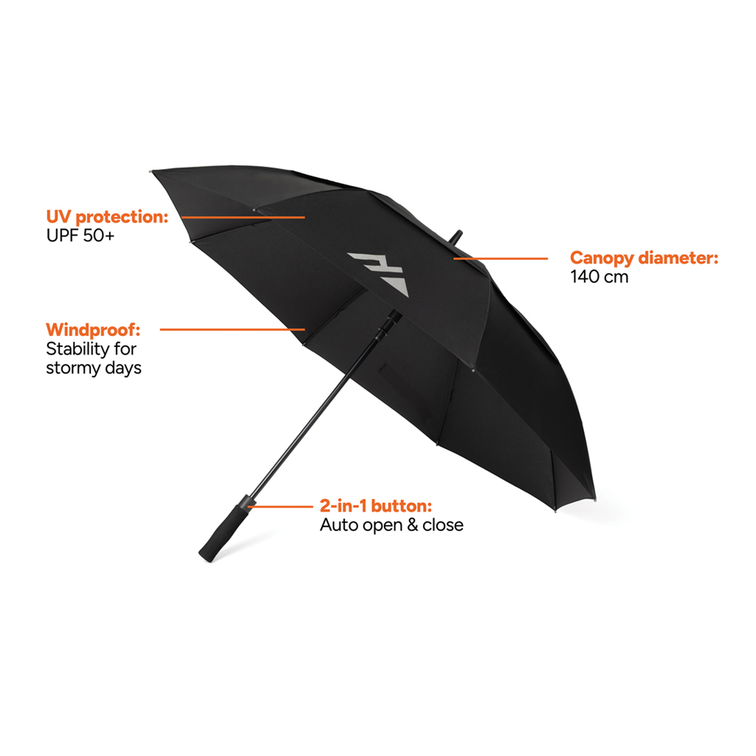 Зонт-трость антишторм Nordic Drift Trail AWARE™ RPET, UPF 50+, d135-140 см-6