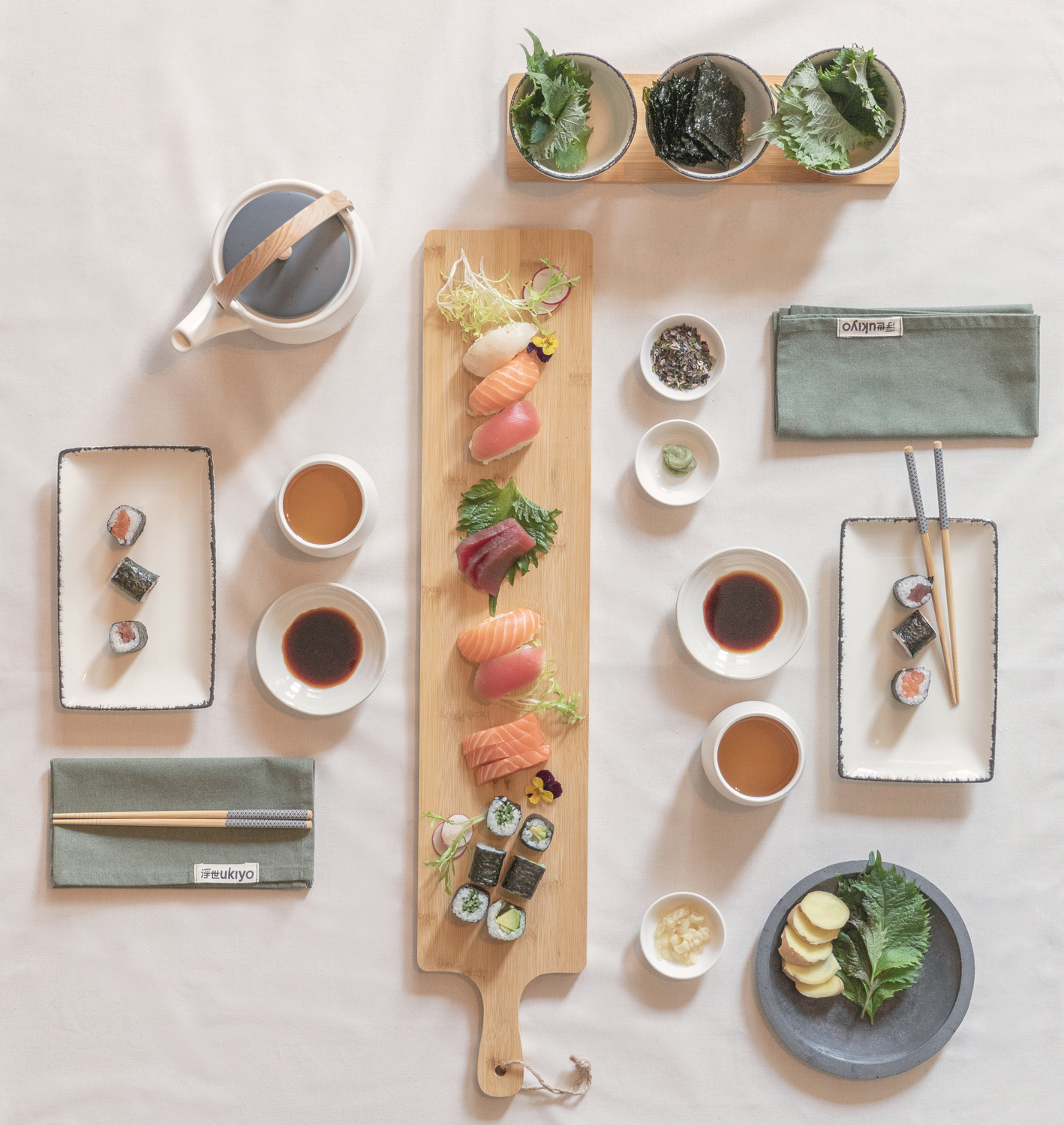 Набор керамический чайник Ukiyo с чашками-6