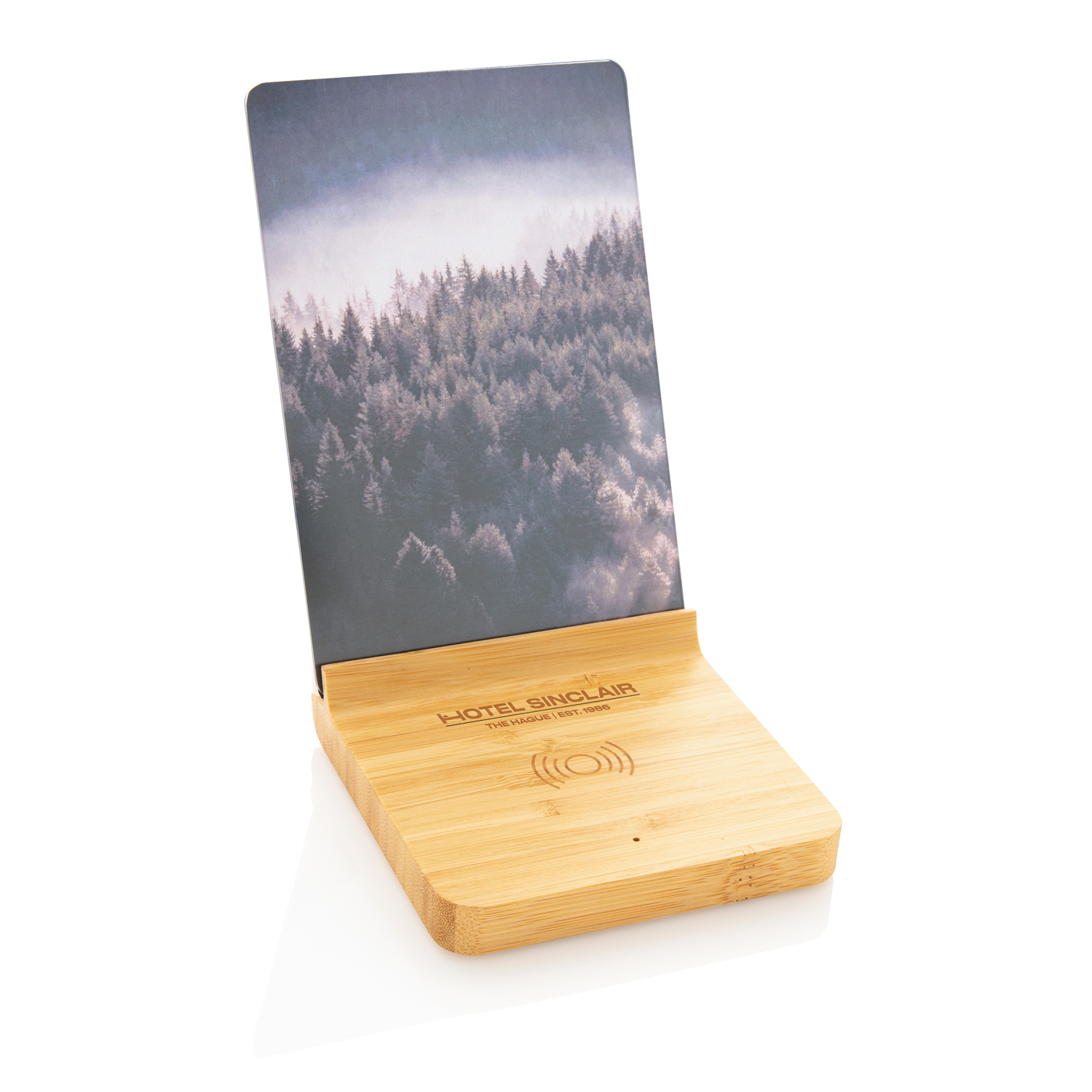Док-станция для беспроводной зарядки с фоторамкой Bamboo, 5 Вт-2