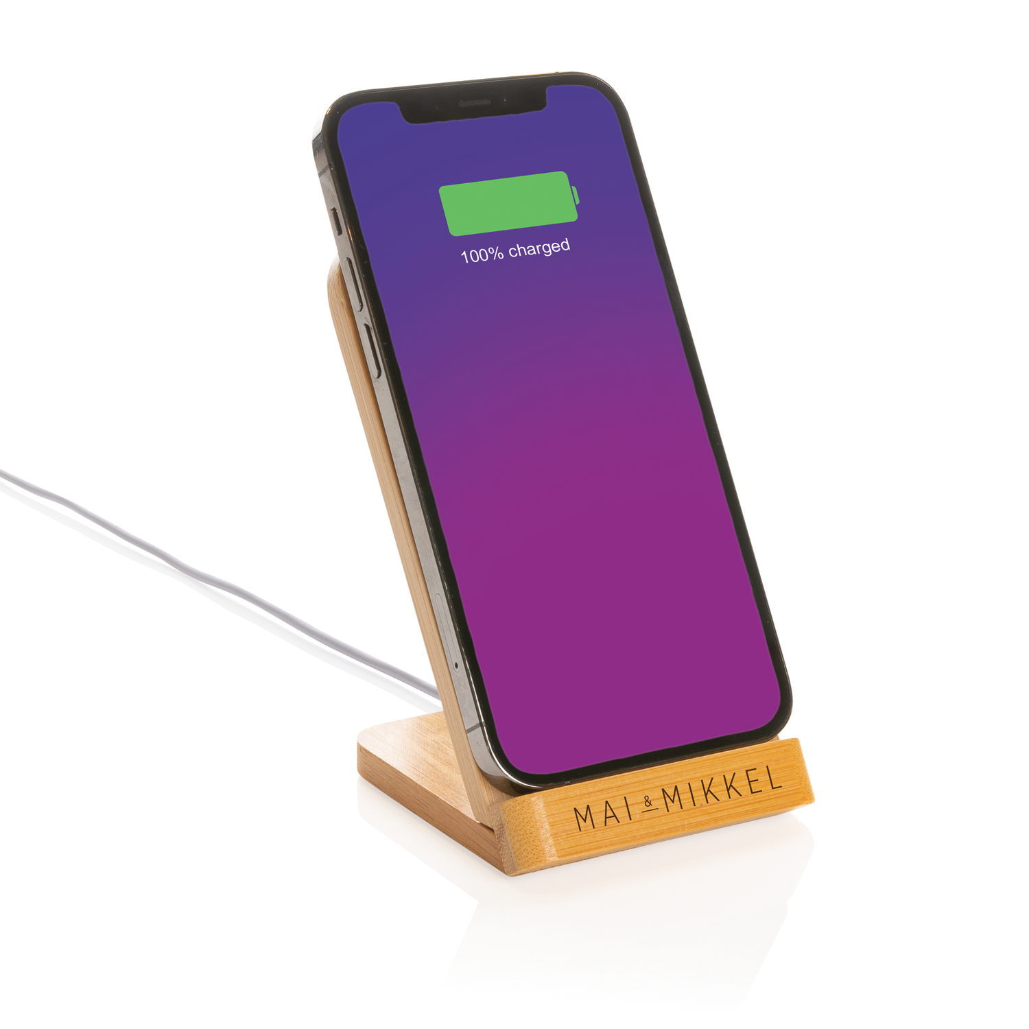 Док-станция Bamboo FSC® для беспроводной зарядки, 5 Вт-3