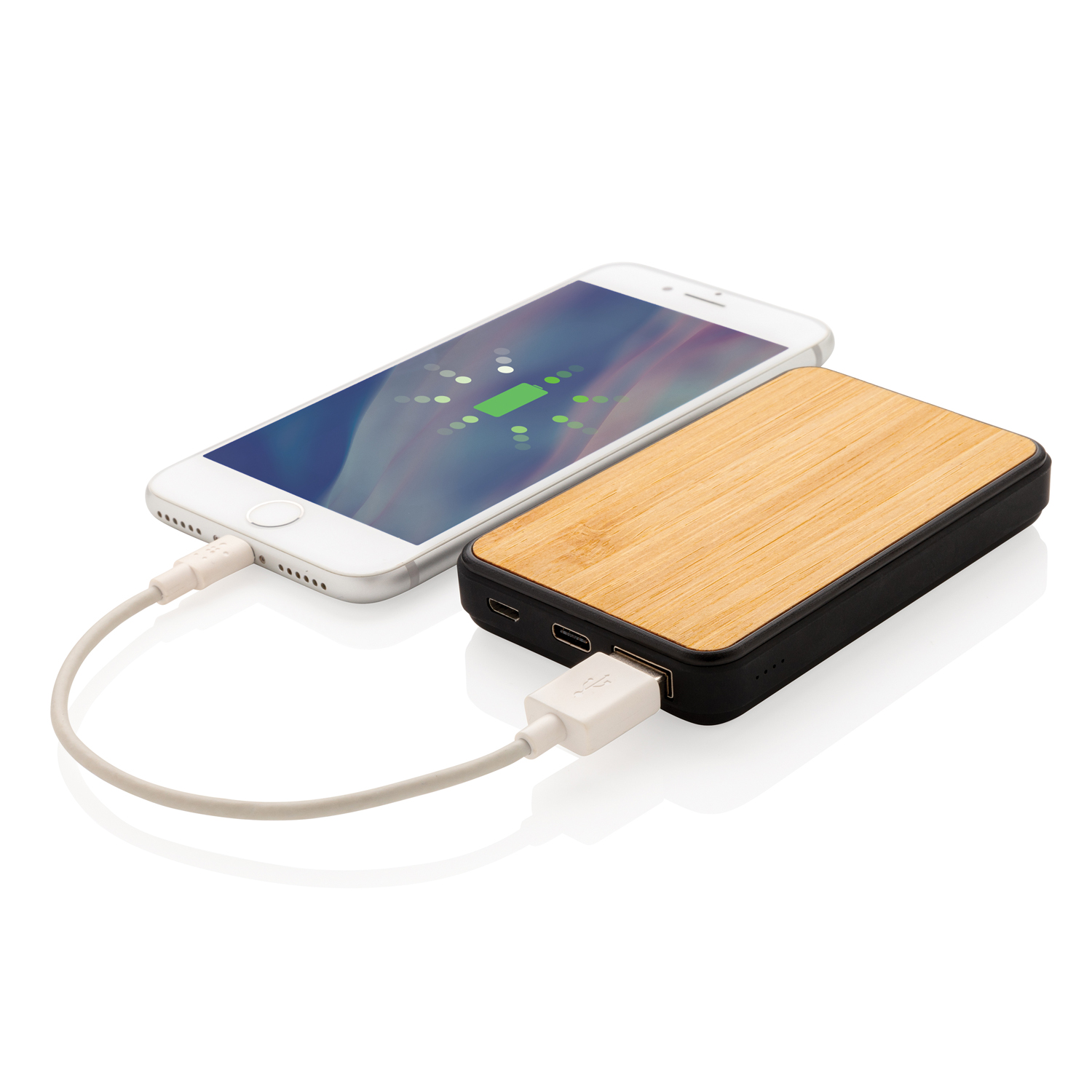 Бамбуковый карманный внешний аккумулятор Fashion, 5000 mAh-2