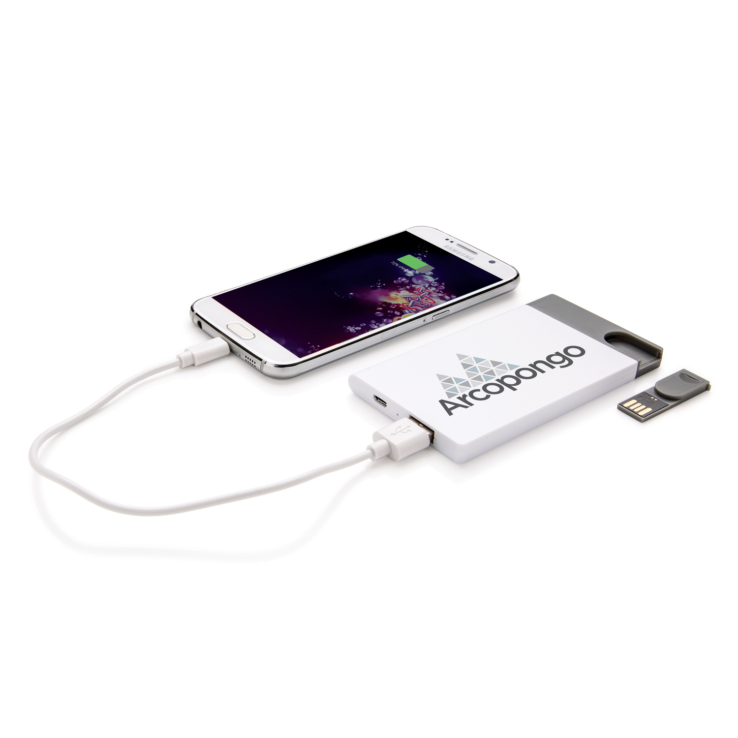 Зарядное устройство с USB–флешкой на 8 ГБ, 2500 mAh-2
