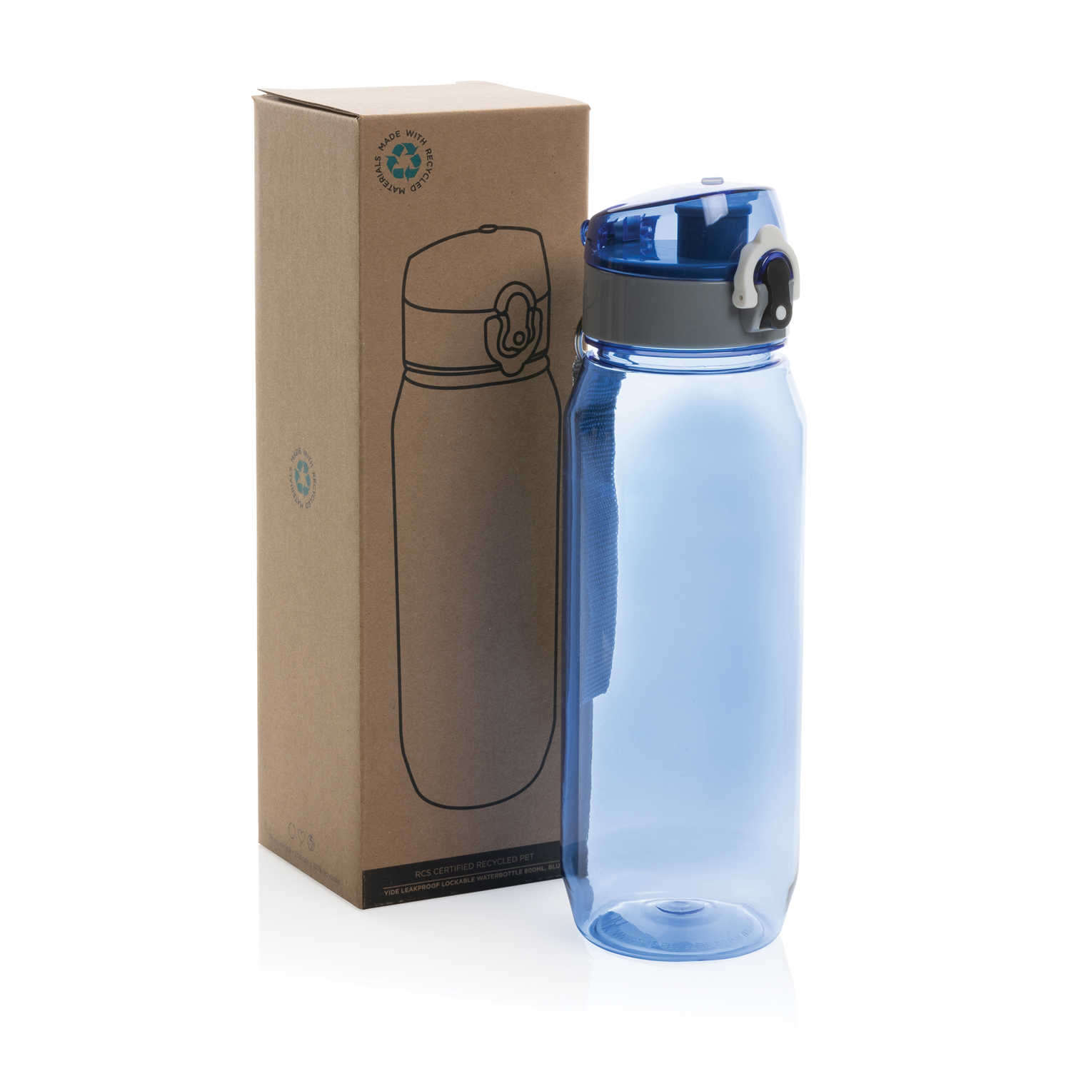 Герметичная бутылка для воды Yide из rPET RCS, 800 мл-1