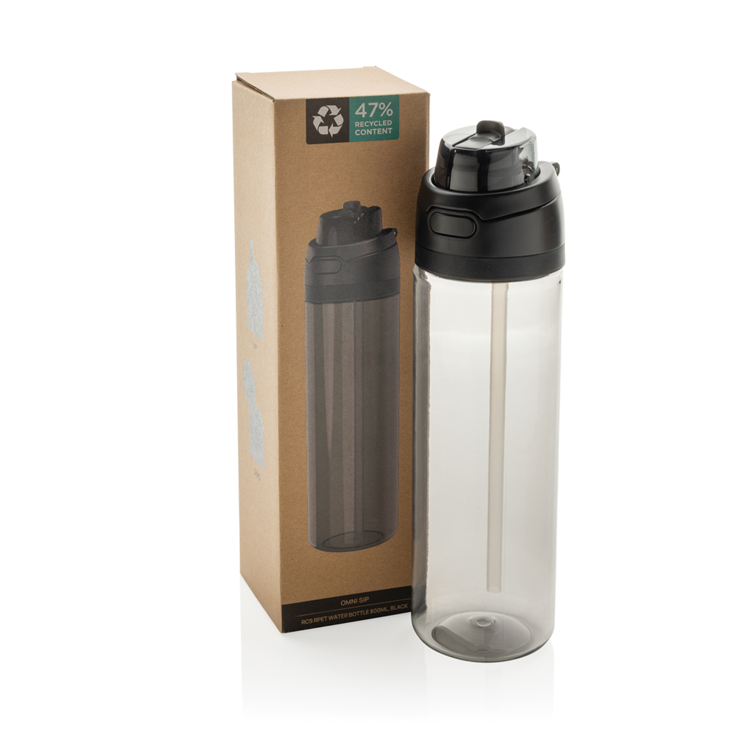 Бутылка для воды Omni Sip из rPET RCS, 800 мл-2