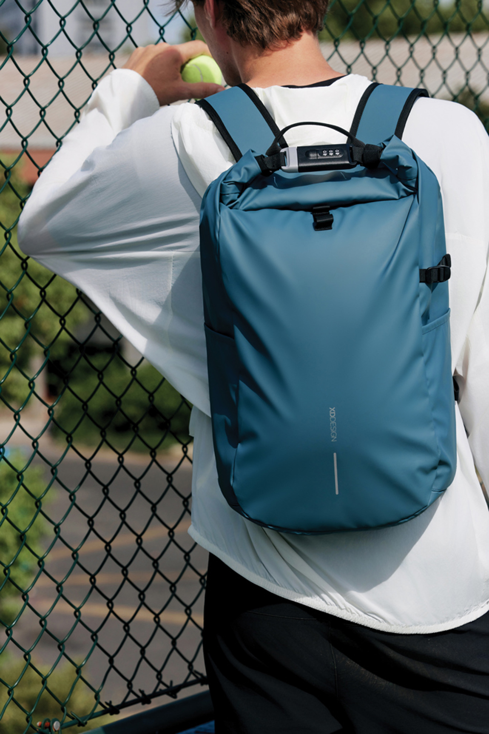 Антикражный рюкзак Urban Roll-top, голубой-4