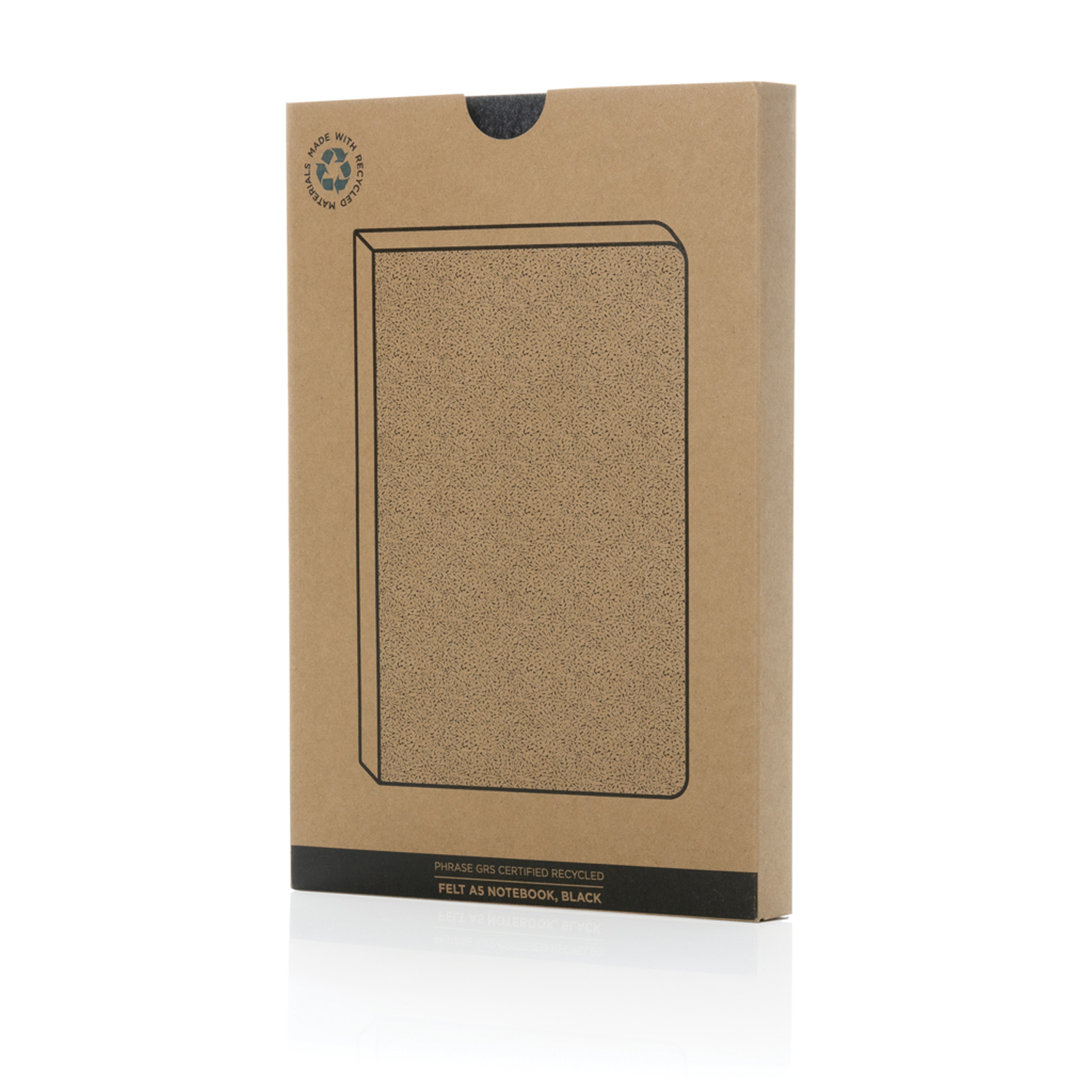 Блокнот Phrase из переработанных фетра и бумаги GRS, А5, 80 г/м²-1