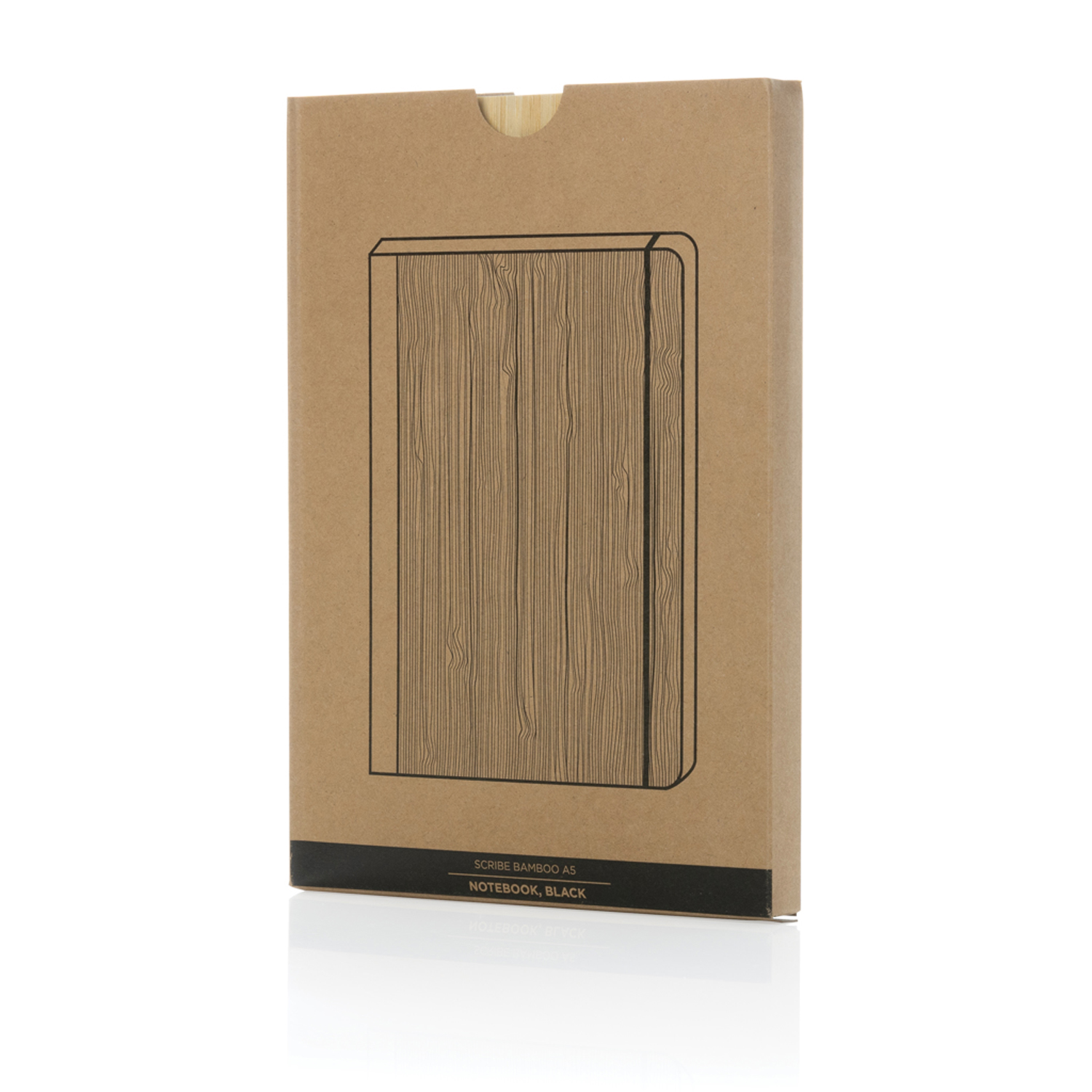 Блокнот Scribe с обложкой из бамбука, А5, 80 г/м²-1