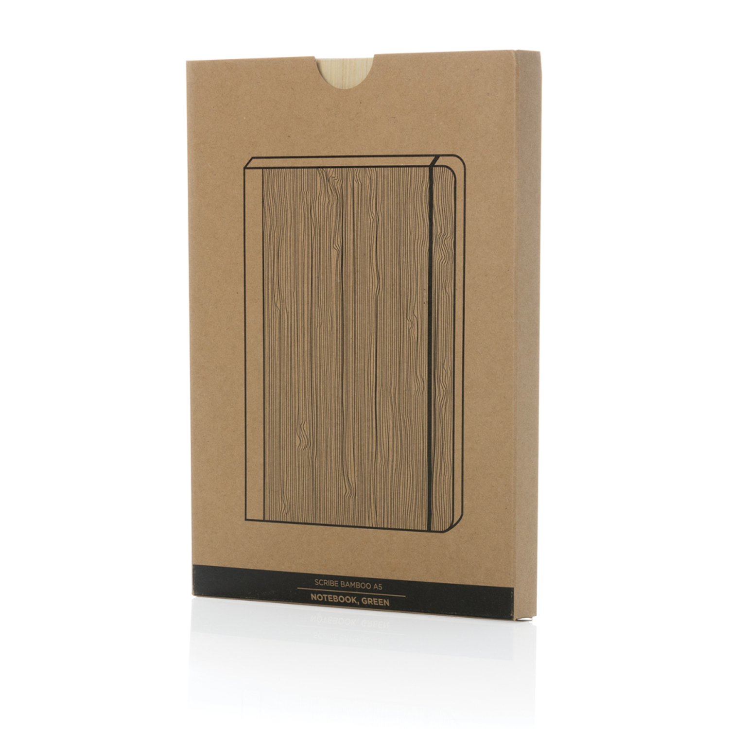 Блокнот Scribe с обложкой из бамбука, А5, 80 г/м²-1