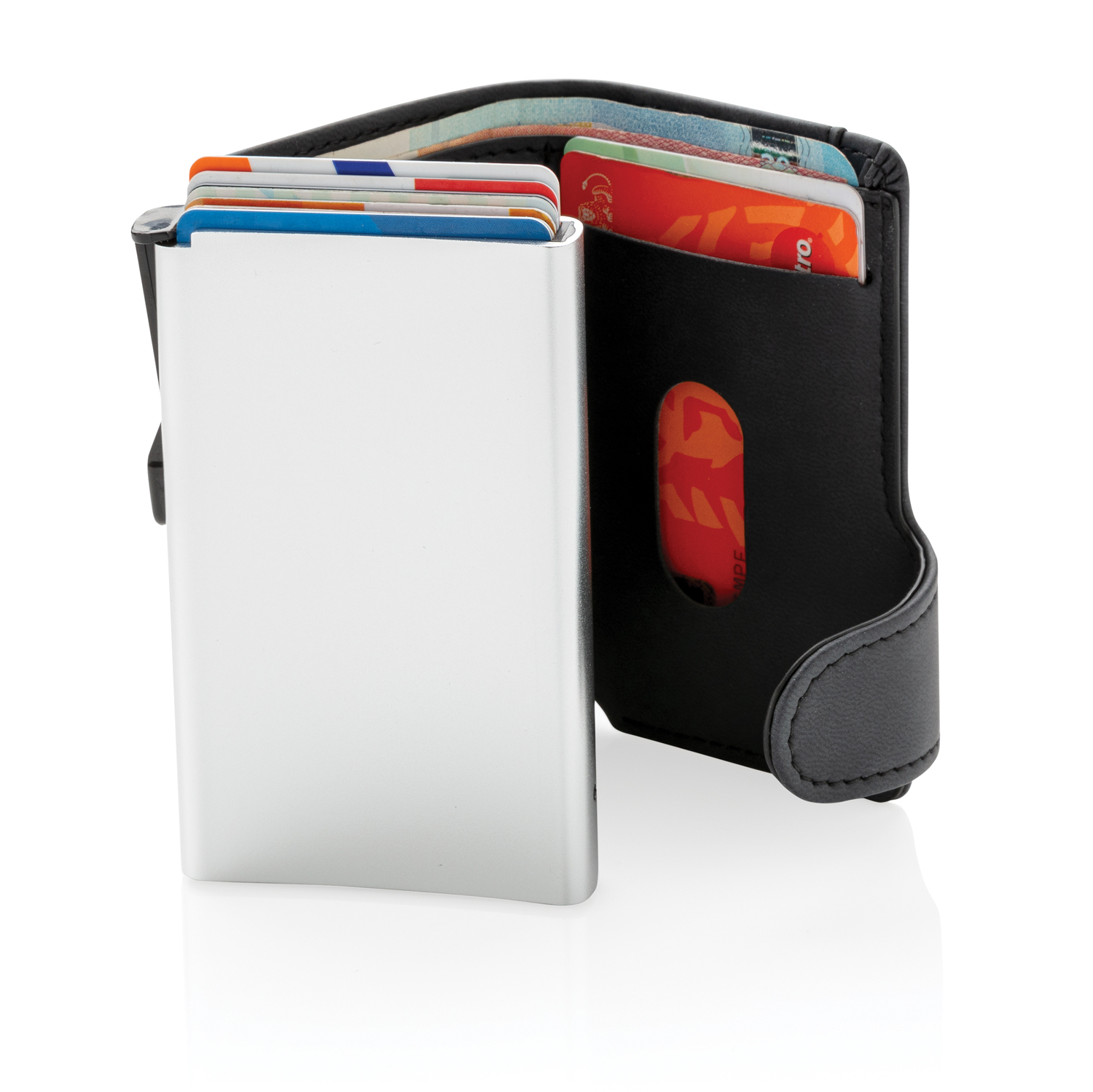Алюминиевый картхолдер Standard с PU кошельком и защитой RFID-2
