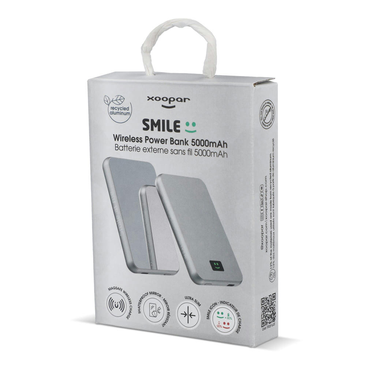 Внешний беспроводной аккумулятор Xoopar Smile с MagSafe и зеркалом, 5000 мА·ч-6