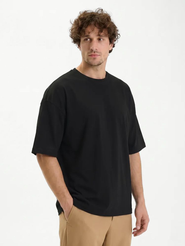 Футболка Oversize Premium 210, черная, размер S