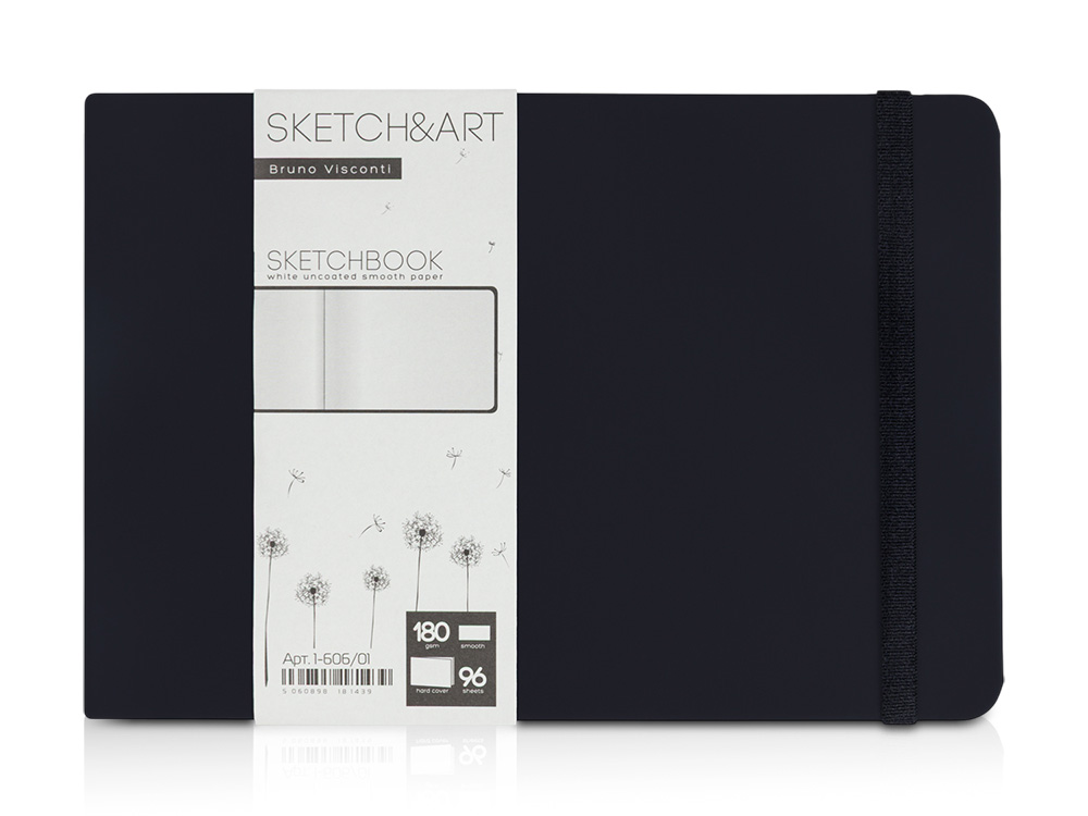 Скетчбук "Sketch & Art" в твердом переплете 213х146 мм, 96 л. белой бумаги 180 г/м2, черный
