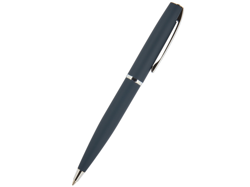 Ручка "Sienna" шариковая  автоматическая, синий металлический корпус soft-touch, 1.0 мм, синяя
