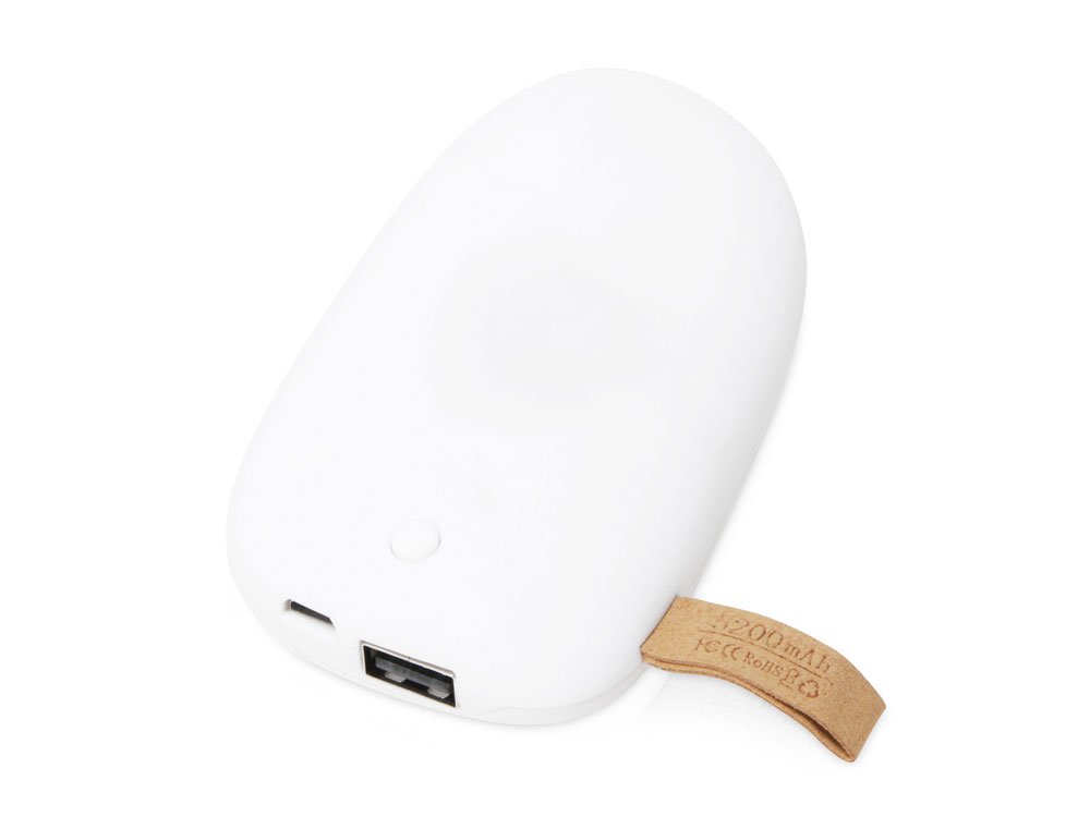 Внешний аккумулятор в форме камня «Stone», 5200 mAh, белый (Р)