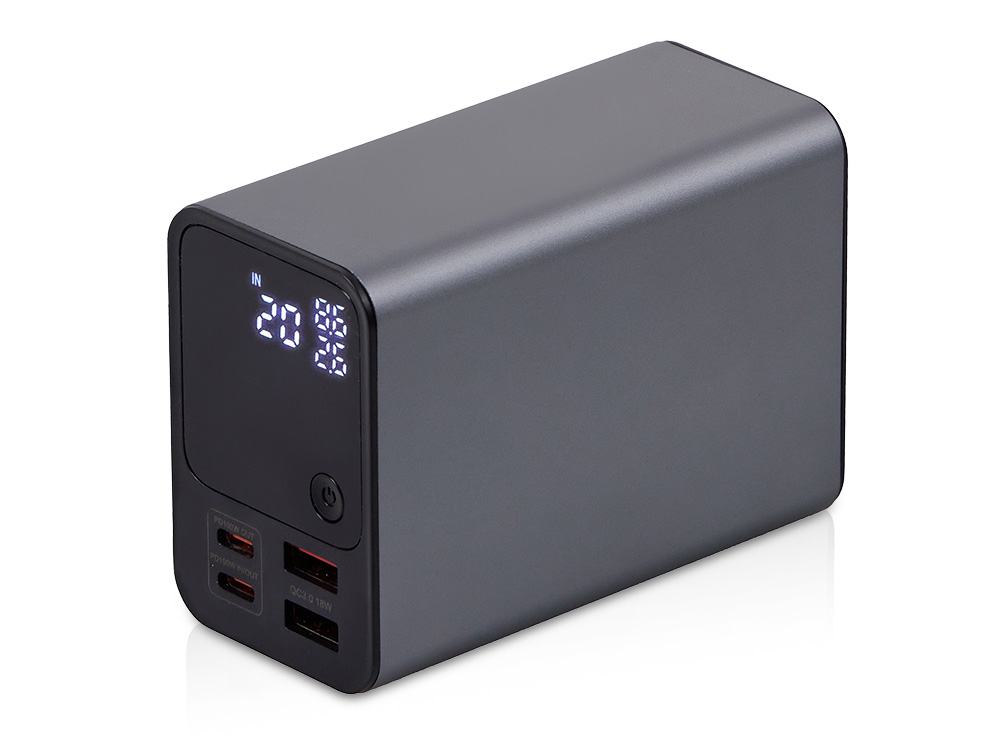 Внешний аккумулятор для ноутбуков «EpIQ», 100 Вт, 30000 mAh, темно-серый