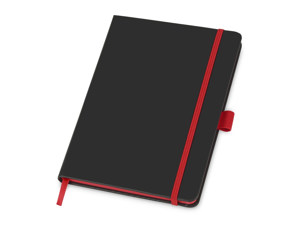 Блокнот "ColorNote Black", твердая обложка A5, 80 листов, черный с красным (Р)