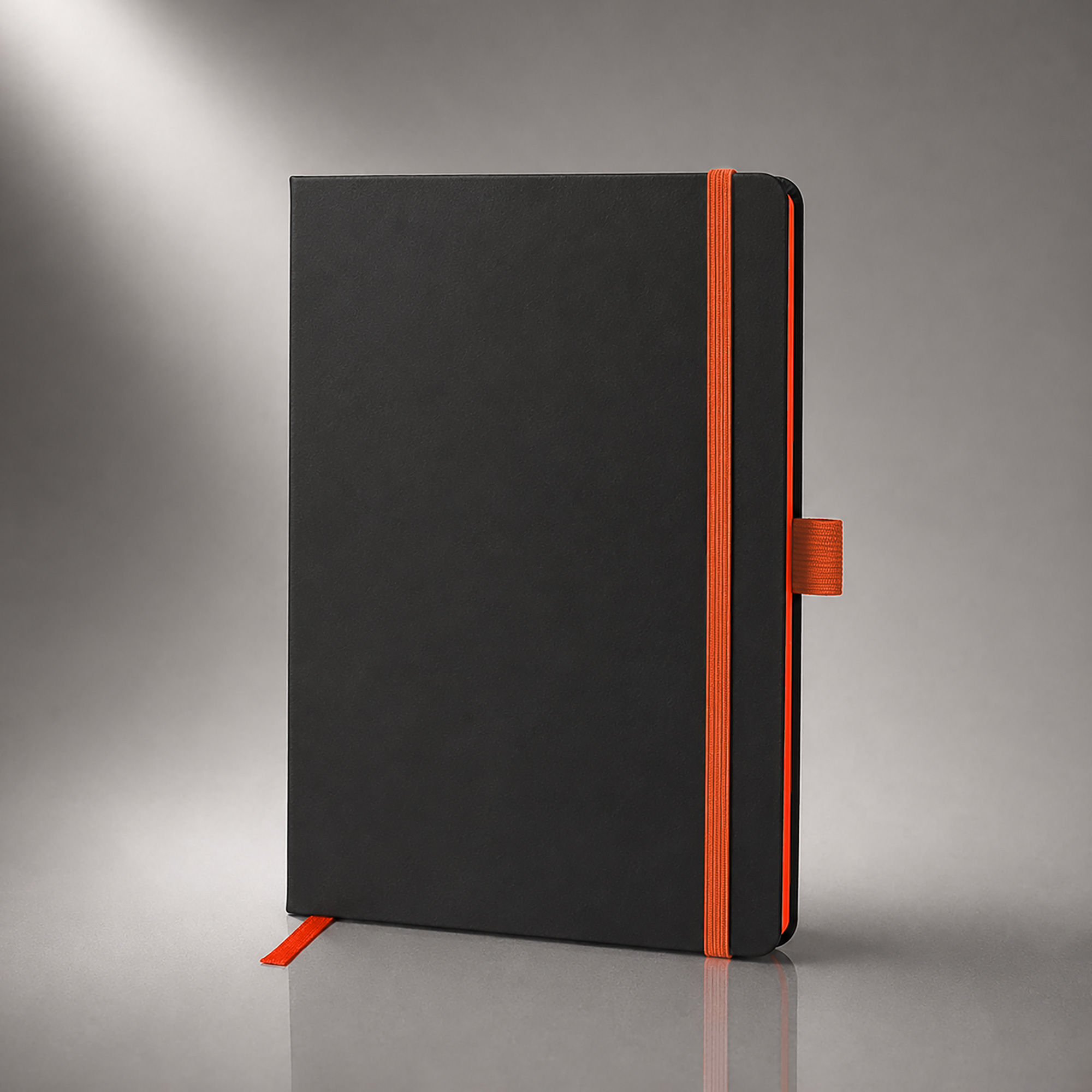 Блокнот "ColorNote Black", твердая обложка A5, 80 листов, черный с оранжевым