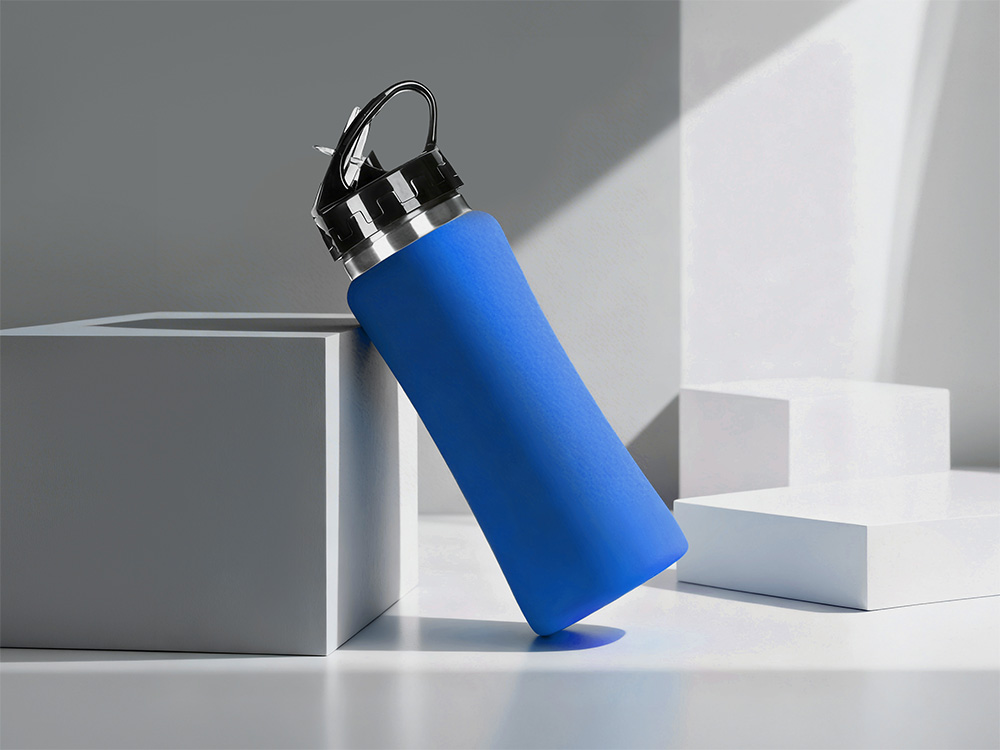 Бутылка для воды "Bottle C1", сталь, soft touch, 600 мл, синий