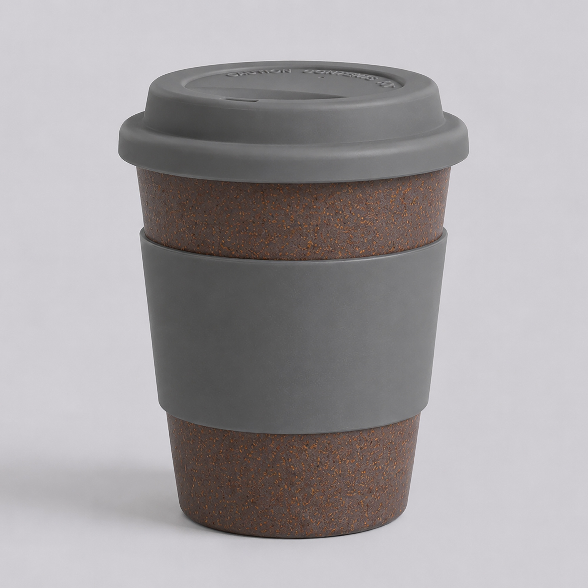 Стакан с силиконовой крышкой "Cafe", серый