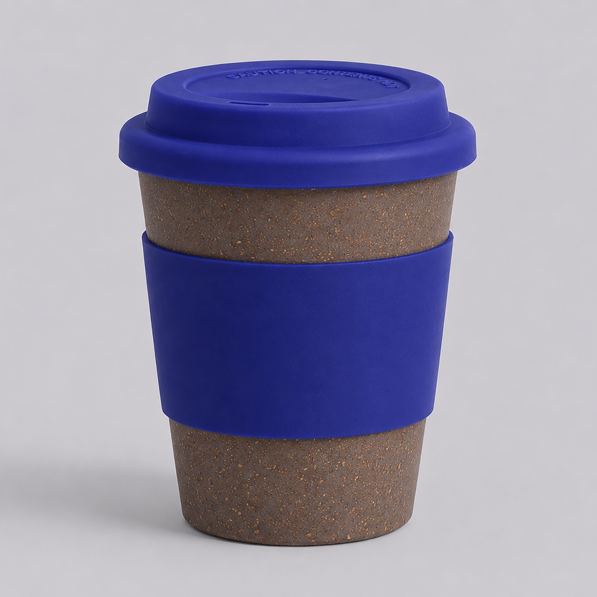 Стакан с силиконовой крышкой "Cafe", темно-синий