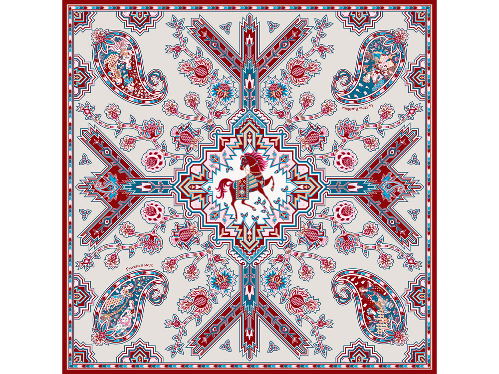 Платок "Кавказский скакун"