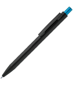 Ручка шариковая Chromatic, черная с голубым