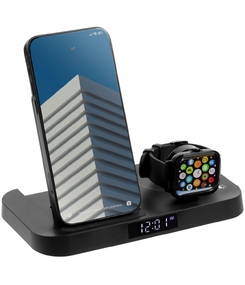 Зарядная станция с часами Clock Nest, черная