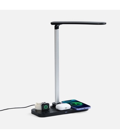 Настольная лампа с беспроводной зарядкой Power Light, черная