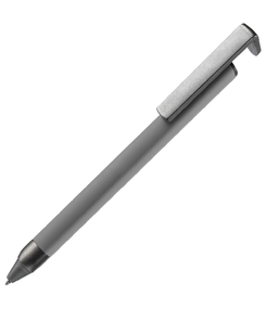 Ручка шариковая Standic с подставкой для телефона, серая