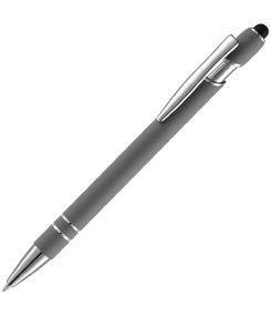 Ручка шариковая Pointer Soft Touch со стилусом, серая