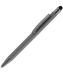 Ручка шариковая Atento Soft Touch со стилусом, серая