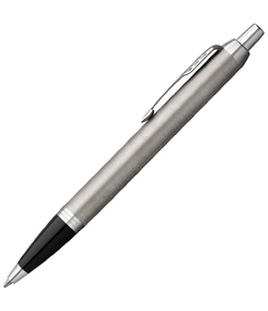 Ручка шариковая Parker IM Essential Stainless Steel CT, серебристая с черным