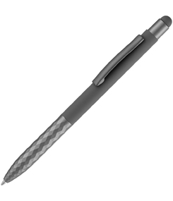 Ручка шариковая Digit Soft Touch со стилусом, серая