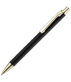 Ручка шариковая Lobby Soft Touch Gold, черная