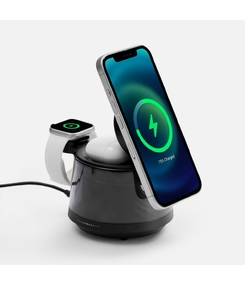 Bluetooth-колонка с подсветкой и беспроводной зарядкой Quantium, черная